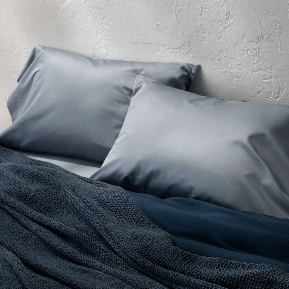 King 600 Thread Count Sateen Pillowcases Mineral Blue - Casaluna